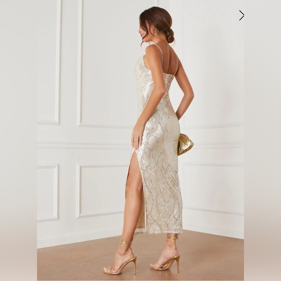 Vici Collection Party Glam Sequin Midi Dress - Worn 1X - like new - Picture 3 of 4